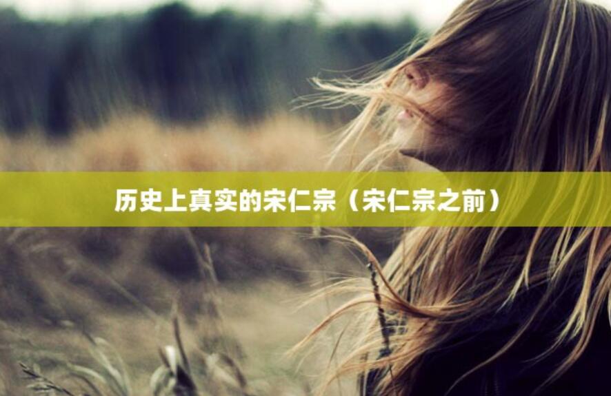 歷史上真實的宋仁宗(宋仁宗之前)