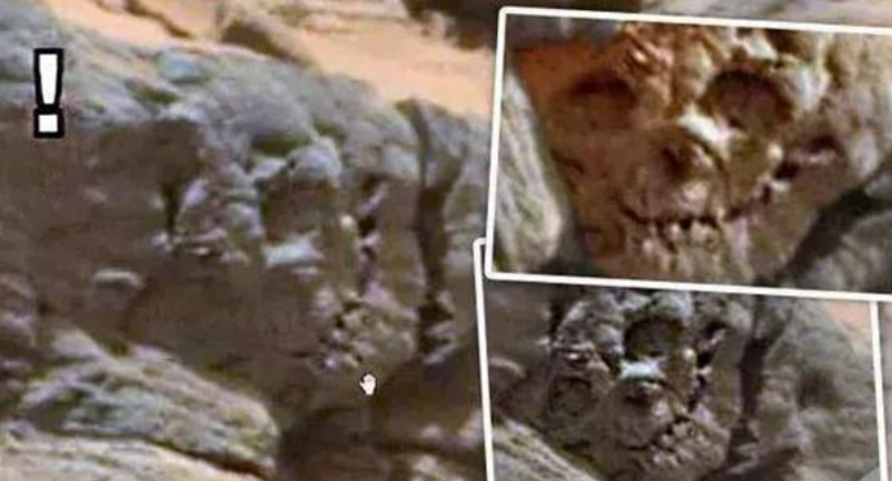 火星發(fā)現(xiàn)外星人頭骨(五官清晰明了很是真實(shí))